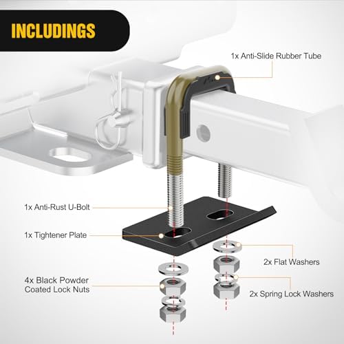 Nilight Trailer Hitch Tightener Anti-Rattle Bronze U-Bolt - Image 4