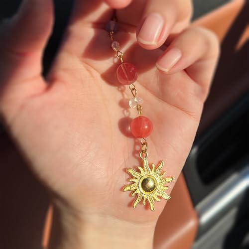 Car Rear View Mirror Accessories Sunshine Car Hanging Ornament, Sun Rearview - Image 3