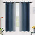 SimpleHome Ombre Navy Blue to Grey White Curtains by SimpleHome