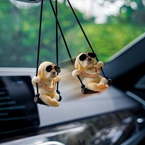Floruit Labrador Retriever Car Mirror Hanging Accessories Cute Swinging Dog - Image 3