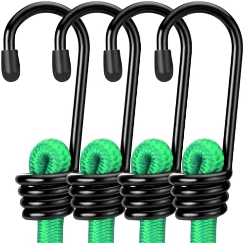 WORKPRO 24" Bungee Cords with Hooks, 4 Pack Heavy Duty Outdoor Bungee Strap by WORKPRO