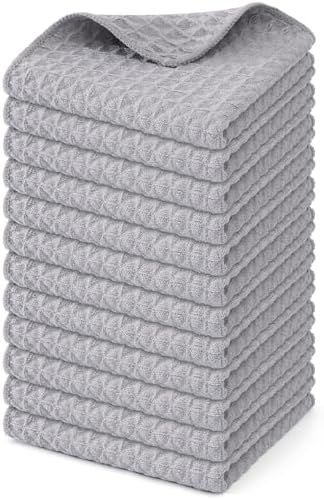 Homaxy Microfiber Waffle Weave Kitchen Dish Cloths, 12 Pack by Homaxy