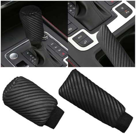 Craedli 2PCS Car Gear Shift Knob Cover & Handbrake Cover, Comfortable Anti-Slip by Unknown