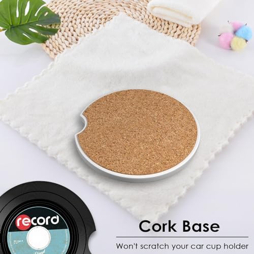 Britimes Car Coasters for Drinks, 2 Pack Ceramic Stone 2.56" Music - Image 2