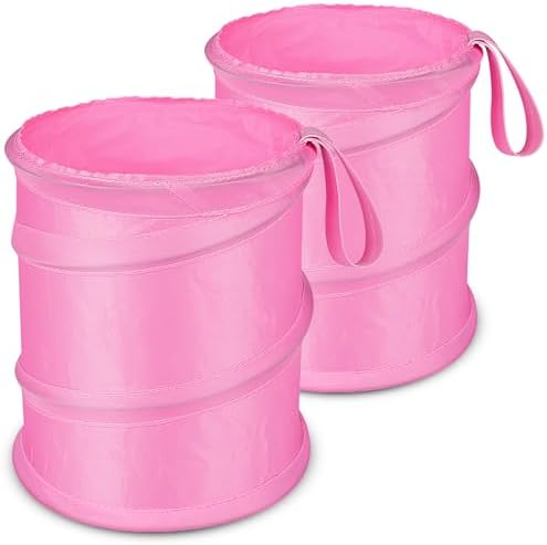 Car Trash Can, 2 Packs Mini Car Garbage Can, Collapsible Trash Bin by Kincown