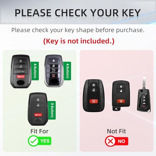for Toyota Key Fob Cover with Keychain, Soft TPU Key Fob Holder, Fit - Image 2