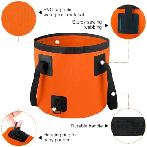 5 Gallon Bucket for Cleaning, Collapsible Mop Bucket Wash Basin Foldable Car - Image 3