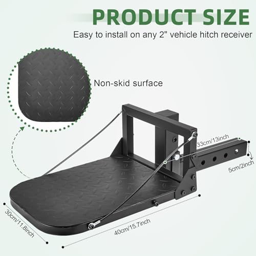 Pindex Folding Dog Ramp 2" Hitch Receiver Step Dog Stairs - Image 3