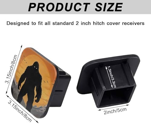 2 Inch Black Man Sunset Trailer Hitch Cover Rubber Receiver Tube Plug Cap - Image 2
