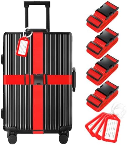 Gostwo 8 Pack Luggage Straps and Tags Set by Gostwo