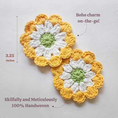 Cotton Car Coasters 2pc Car Cup Coasters Cute car Accessories - Image 5