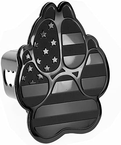 American Black Flag K9 Dog Paw Print Metal Trailer Hitch Cover - Image 6