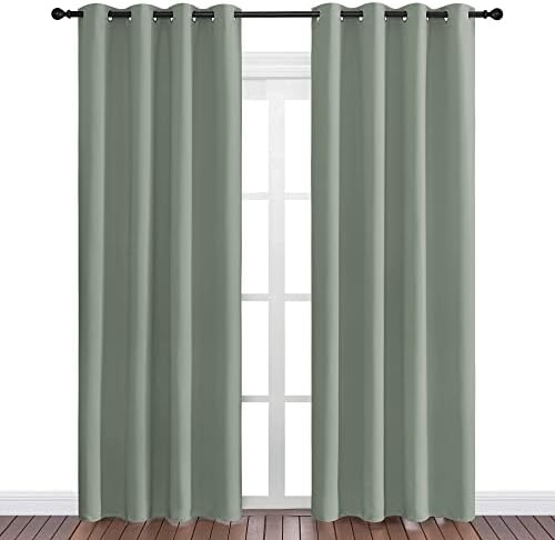 NICETOWN Sage Green Blackout Curtains 86" Long - Image 2