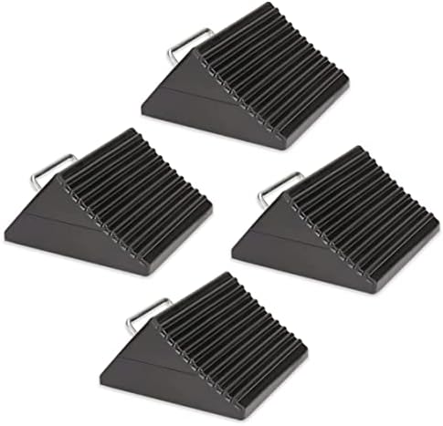 AFA Tooling 5T Rubber Wheel Chocks, 4 Pack, Two Pairs & Metal Handles by AFAToolingApprovedforAutomotive