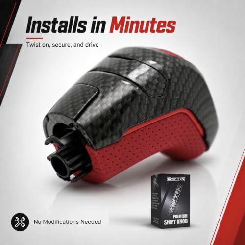 Red Leather Gear Shift Knob for Toyota Tacoma 2016-2021 TRD Pro - Image 4