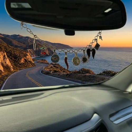 10 Pack Rearview Mirror Charm Holder Combo Set, Iridescent Rainbow Acrylic Car - Image 6
