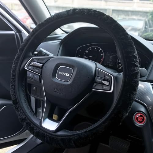 KAFEEK Warm Plush Steering Wheel Cover, Elastic Winter 15 Inch - Image 3