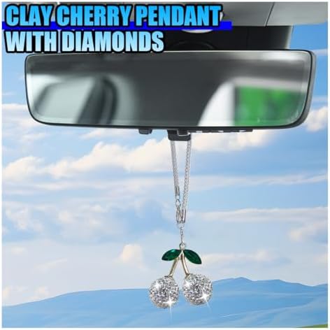 Bling Cherry Car Rear View Mirror Charm - Image 6