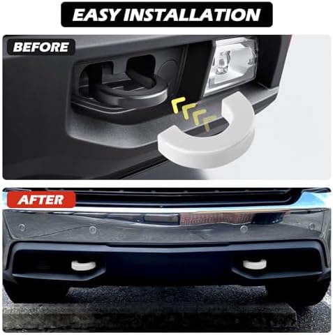 Tow Hook Covers for Silverado 1500/Sierra 1500 White - Image 5