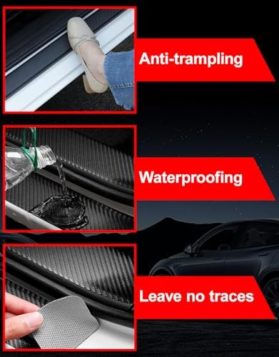 Door Sill Protectors for RAM 3500 & Silverado 3500 HD, Carbon Fiber Leather - Image 5