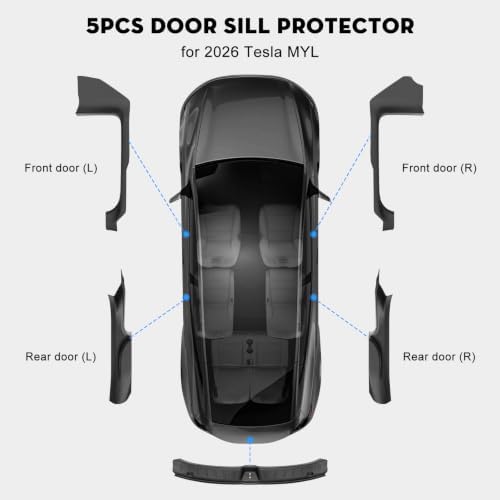 5PCS Door Sill Protector for Tesla Model YL Door Entry Guard Anti-Kick Full - Image 2