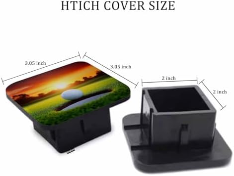 Golf Tube Hitch Cover 2 Inch Sport Golf Ball Grass Hole Sunlight Rubber - Image 2