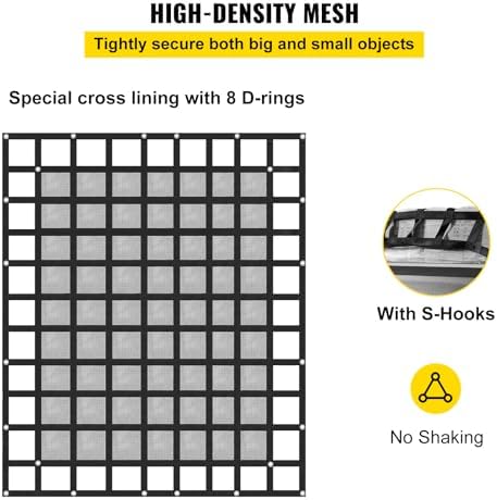 VEVOR Cargo Net with Mesh, Heavy Duty Cargo Nets with Cam Buckles & S-Hooks & - Image 6