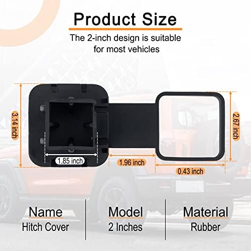 SINGARO 2 Inch Universal Flag Tow Hitch Covers, Trailer Hitch Cover Tube Plug - Image 2