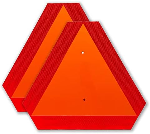 2 Pack Slow Moving Vehicle Triangle Sign, Plastic Farm Triangle Safety Sign by Minton