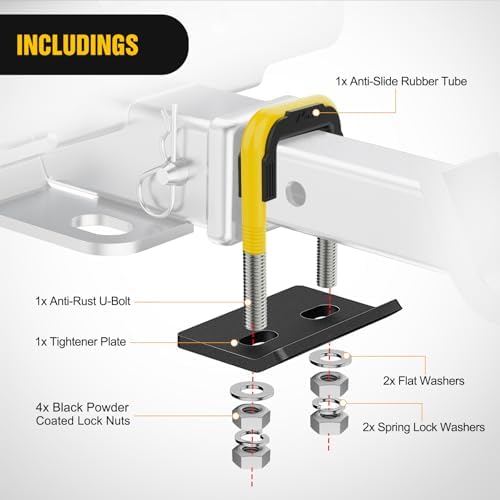 Nilight Trailer Hitch Tightener Anti-Rattle Yellow U-Bolt - Image 4