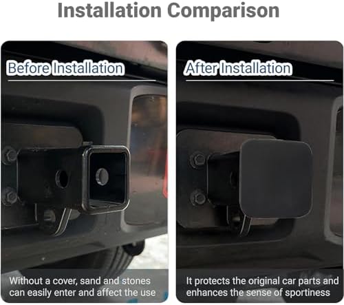 2 Inch Trailer Hitch Cover, Rubber Dustproof Waterproof Receiver Plug, Tow - Image 4
