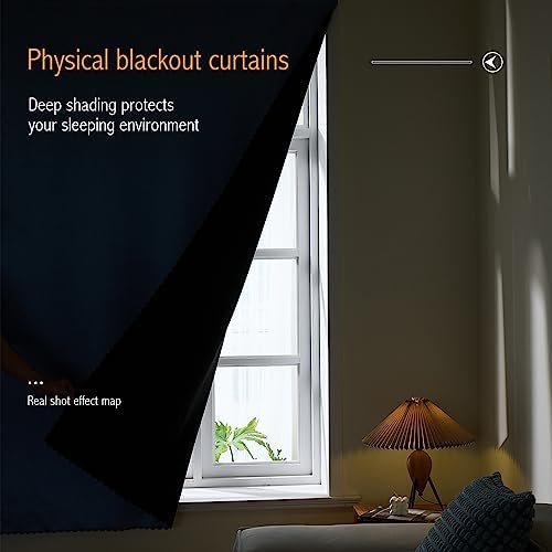 AJAZZ 100% Blackout Shades Window Cover Self Adhesive Curtains Sticky Curtain - Image 4