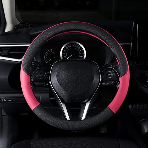 Auto Car Leather Steering Wheel Cover Anti Slip Wrap 15" - Image 2