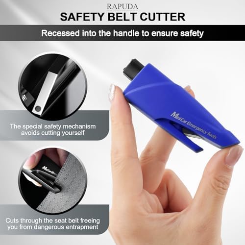 RAPUDA Window Breaker Seatbelt Cutter, 3-in-1 Mini Glass Breaker, 3 Pack Car - Image 4