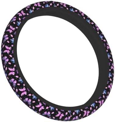Purple Butterfly Steering Wheel Cover + 2 Cute car Butterflies Coasters - Image 6