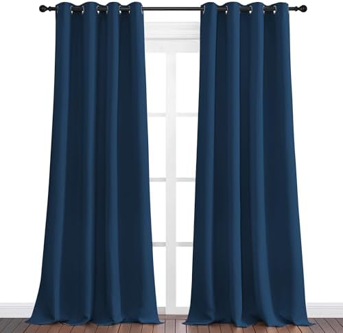 NICETOWN Blackout Curtains for Office 2 Panels 55 x 120-inch Moroccan Blue - Image 2