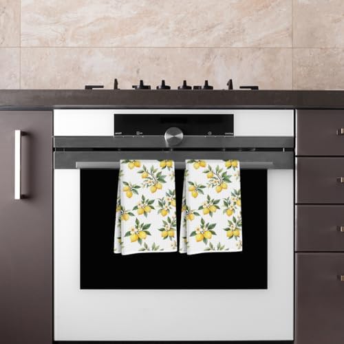 2 Pcs Flower Lemon Kitchen Towels Tea Towel - Image 4