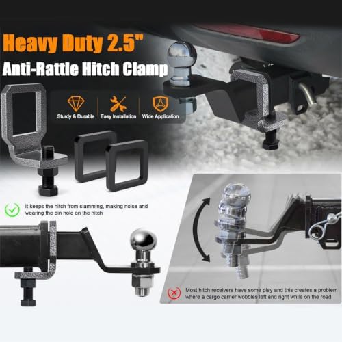 Luocute 2 Inch Hitch Anti Rattle Stabilizer, Clamp - Image 2