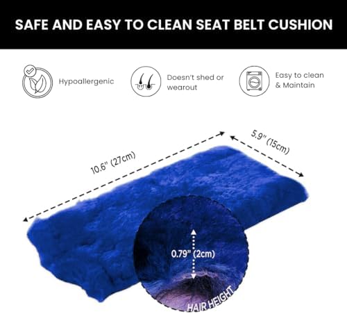 Andalus Genuine Sheepskin Car Seat Belt Cover Pad – Soft Fuzzy, Comfy Fluffy - Image 5