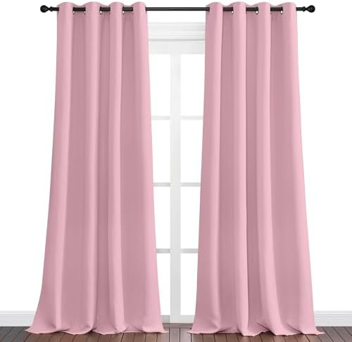 NICETOWN Crystal Pink Blackout Draperies Curtains - Image 2