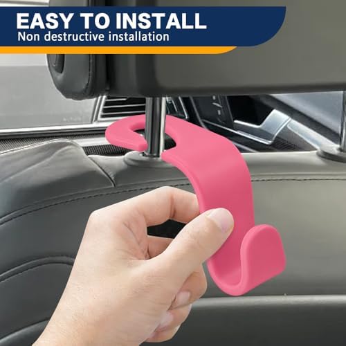 4PCS Car Seat Headrest Hooks, Car Purse Hook, Seat Back Organizer Storage - Image 5