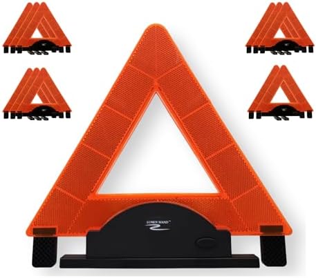 Lumen Wand 12 Pack LED Reflective Roadside Warning Emergency Triangle by LumenWand