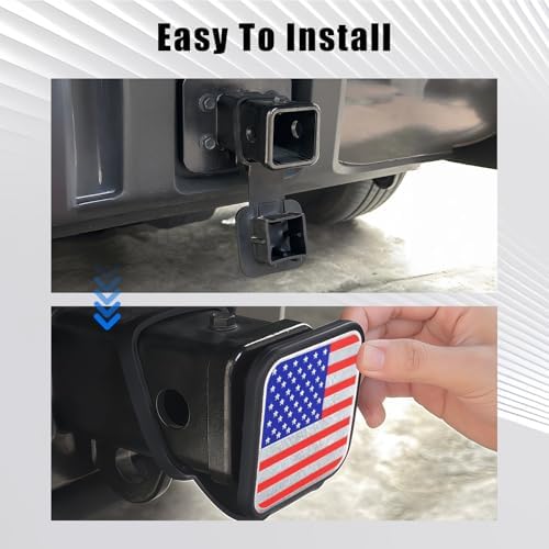 Rubber American Flag Trailer Hitch Cover 2 Inch, Tow Tube Cover Plug Cap - Image 5