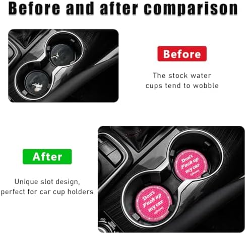 2 PCS Bling Car Cup Coaster, 2.75 Inch Anti-Slip Cup Holder Insert Coasters - Image 5