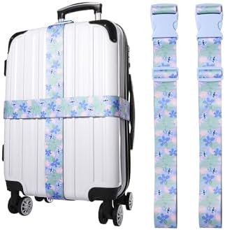 Stitch Luggage Straps 2-Piece Set Officially License, Adjustable Luggage by Disney
