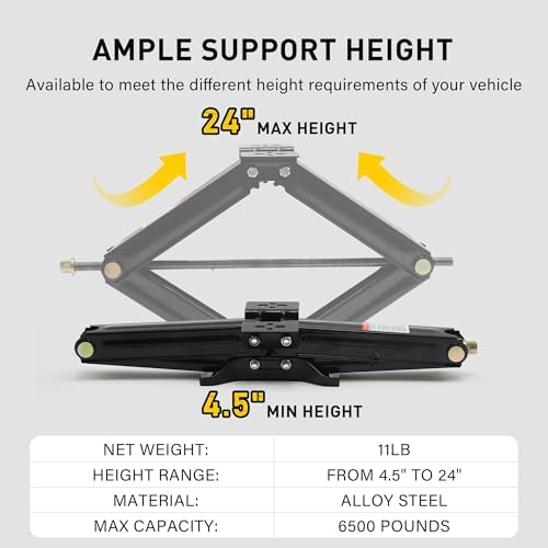 RV Scissor Jack Stabilizer 7500lbs Heavy Duty 24" RV Trailer Stabilizer - Image 3