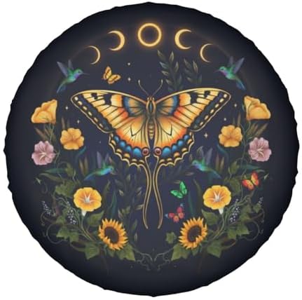 Moth and Sunflower Spare Tire Cover Wheel Protector Universal Fit - Image 7