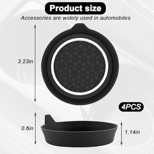 HZEL 4PCS 2.75 Inch PVC Car Cup Holder Coasters - Image 2