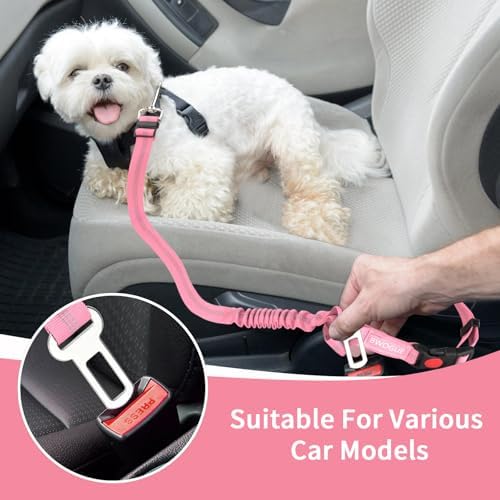 BWOGUE Dog Seat Belt for Car, Reflective Headrest Restraint Bungee Lead - Image 5