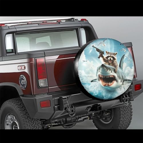 Funny Shark Raccoon Spare Tire Cover - Image 2